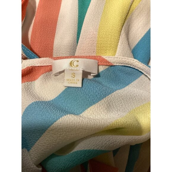 CC Stripped Dress Small Wrap Colorful Circus Summer Vacation - Picture 3 of 5